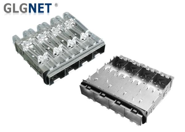 Press Fit 1 X 4 Ports SFP Solutions Elastomeric Gasket Light Pipe Sfp Cage