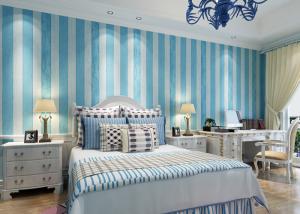 Quality Eco Friendly Sky Blue Contemporary Wall Coverings Mediterranean Style , CSA Certificate wholesale