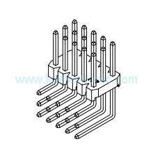 Quality Right angle triple row 2.0mm male header connector wholesale