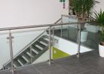 Mirror Balcony Stainless Steel Glass Balustrade , Residential Glass Railing