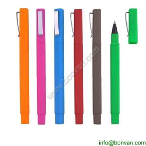 Quality promotional logo brand hotel ball pen,square rubber hotel pen wholesale
