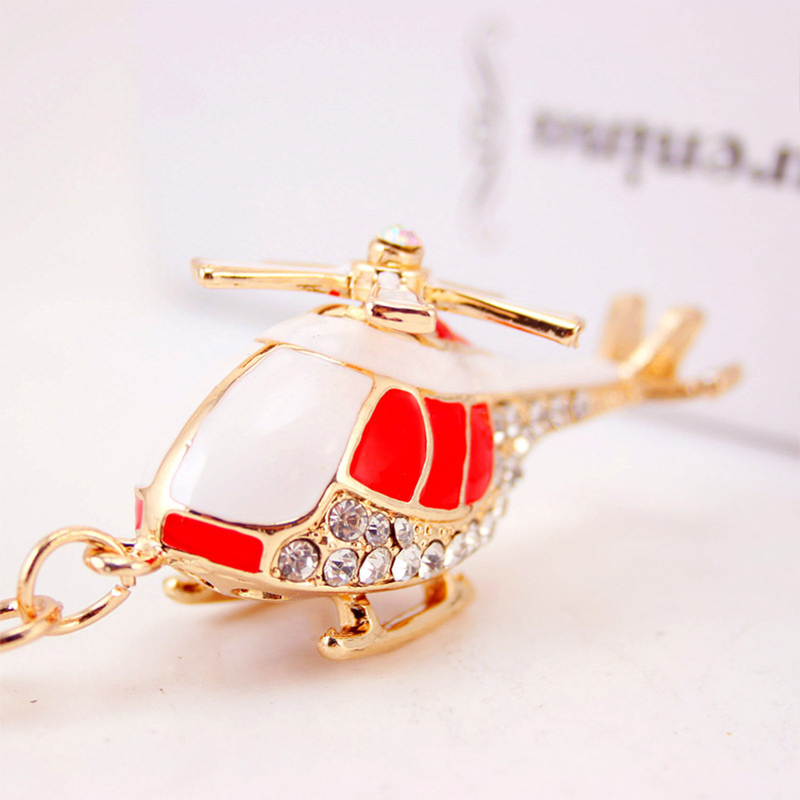 Alloy Helicopter Key Chain Ornaments Light Metal Pendant For Women bags