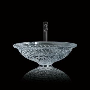 Quality Round Crystal Wash Basins Hand Wash 415mm 140mm For Hotel Die Casting wholesale