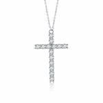 Custom 925 Sterling Silver Moissanite Cross Necklace Jewelry Pendant Brilliance