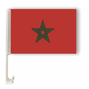 Quality Polyester Moroccan Car Flag Custom Countries Sublimation Car Flag wholesale
