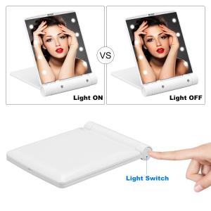 Quality Eyeglass Accessories Lighted Foldabe LED Mirrors Portable 8 lights Pocket Mirror wholesale