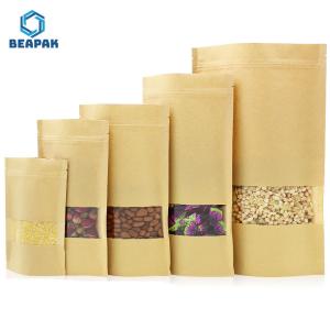 Quality Aluminum Foil Biodegradable Stand Up Kraft Zipper Pouch Bags wholesale