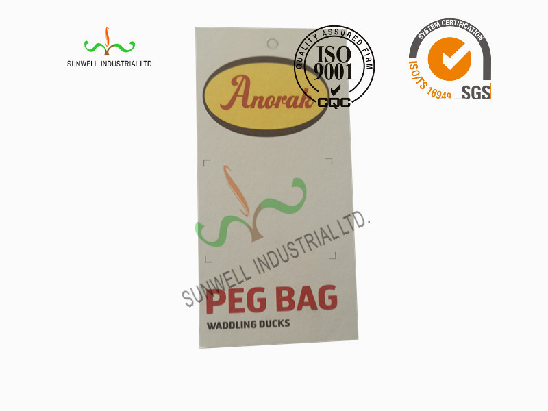 End Fold / Center Fold Clothing Hang Tags CMYK Printing Lamination Finishing