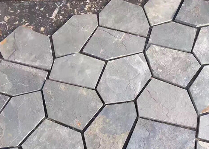 Natural stone Slate Flagstone Walkway Weathering Resistance , Slate Flagstone Flooring