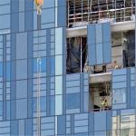 Tinted Tempered Single Glazing Curtain Wall Metal Panel EPS White