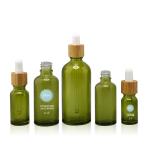 Green Bamboo Essential Oil Dropper Bottle aluminum and plastic Collar