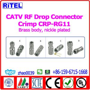 China CATV RF Connectors Drop Connector Crimp connector for RG59/RG6 on sale