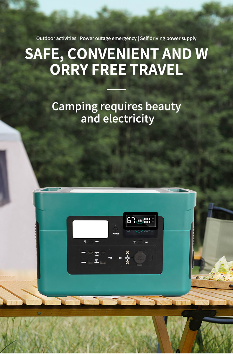 1024Wh Portable Power Station: AC/Solar Rechargeable, Camping/Outdoors Use