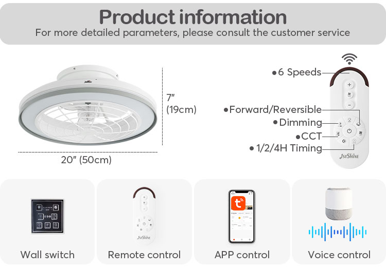 3000-6500K Color Temperature DC Ceiling Fan with Remote Control and Low-Profile Design