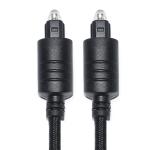 TOSLINK digital Audio Cable Black Knited Rope Plated Gold round port For DVD