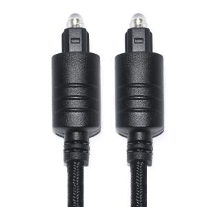 Quality TOSLINK digital Audio Cable Black Knited Rope Plated Gold round port For DVD Player 1M 2M 3M wholesale