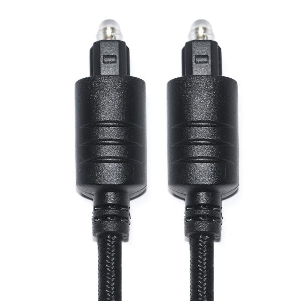 TOSLINK digital Audio Cable Black Knited Rope Plated Gold round port For DVD