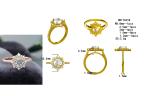 925 Silver Vintage Rose Gold Halo Gray Moissanite Ring 1ct Moissanite Anniversar
