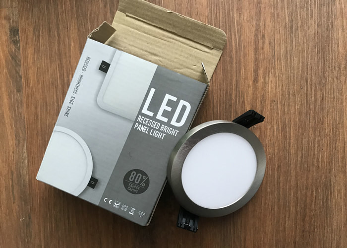 Electroplating Dimmable LED Panel Light Nickel Color 6 Watt AC 220V 80LM/W