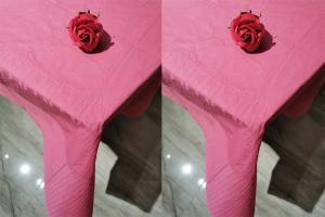 Quality Wood Pulp New Color Paper Tablecloth , Rose Red Paper Tablecloth wholesale