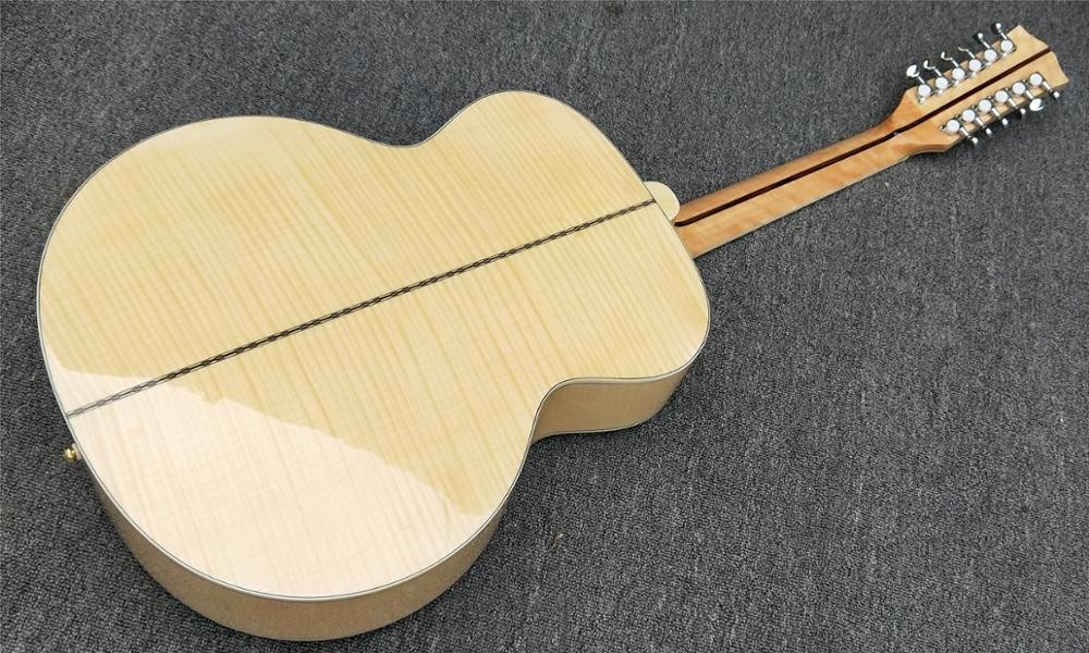 Tiger Flame Maple Factory Custom 12 strings Red and Yellow G200 classic Acoustic Guitar