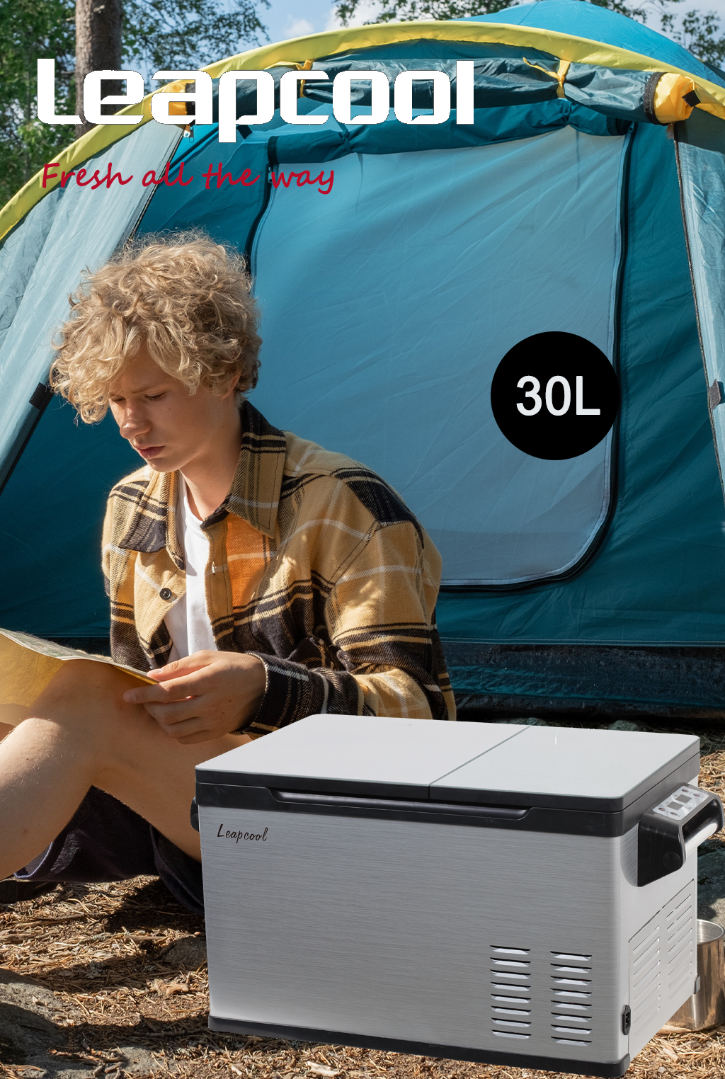 Grade 1 Energy Efficiency Rating 30L Portable Mini DC Car Fridge for Off Road Camping