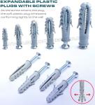 Rimmed Plastic Expansion Plugs /Anchors with Double Wings & Screws, Fishlike