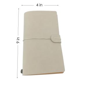 Quality Beige A6 PU Leather Notebook Rubber Band Journal 100gsm 12x20cm wholesale