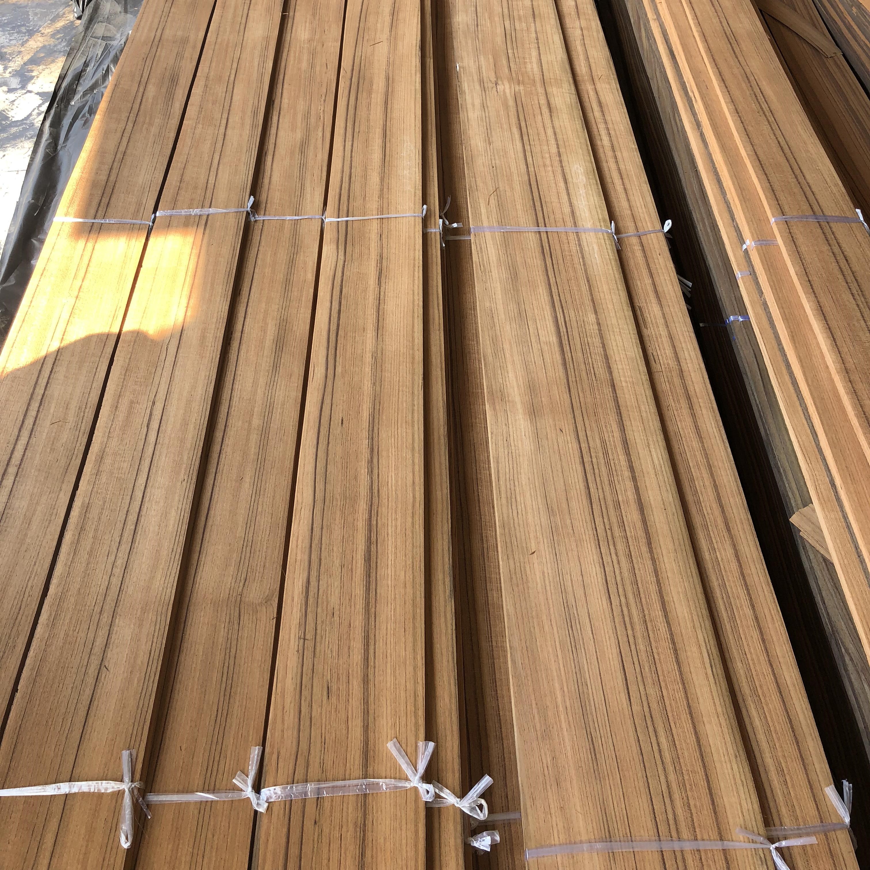 Factory Supply Natural Wood Veneer 0.2mm 0.3mm 0.5mm 1mm 2mm 3mm Natural Plain Cut Burma Teak Veneer