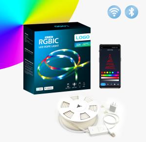 Quality APP Controlled Flexible Led Neon Light WiFi BLE RGBIC Led Light Strip 10M wholesale