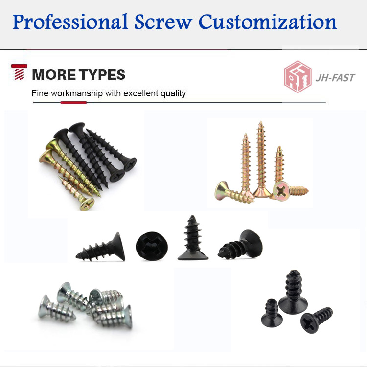 Metric Drywall Screws Coarse Thread for Black Gypsum Board Durable Steel Material