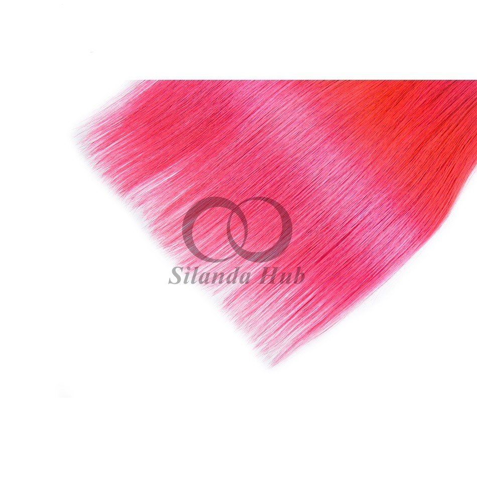 #T1B/Pink Straight Remy Human Hair Bundles Sew In Weave Bundles Brazilian Bundle Deals