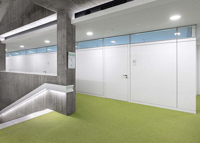 Semi-glass Partition Wall Not To Top Celling Half Installation Glass Or Solid Panel