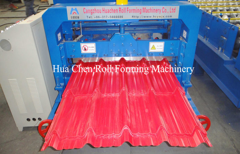 Hydraulic Cr12 Cutting Blades Roofing Step Tile Roll Forming Machine With PLC Control