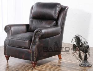 Quality classical Europe style black arm leather chair,#2086 wholesale