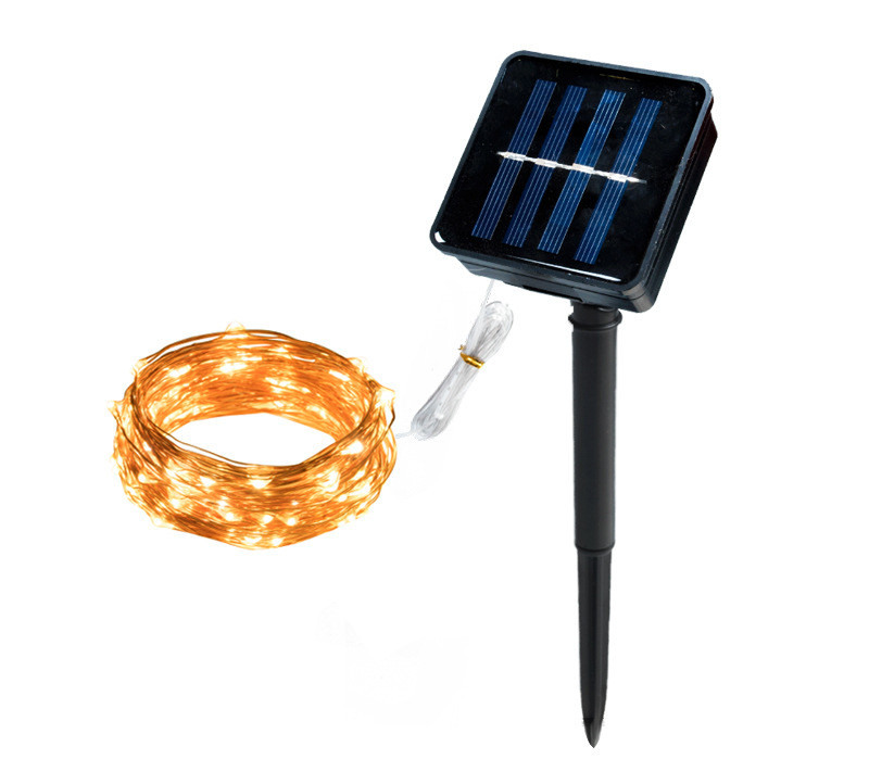 Pink Outdoor 100 LED Solar Copper Wire Lights 10m Solar Powered String Lights