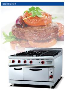 Quality Heavy Duty 27Kw Gas Restaurant Cooker 202kg Large Scale Kitchen Equipment wholesale