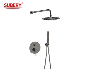 Quality Gun Metal Classical Shower Faucets Rainshower Concealed In Wall wholesale