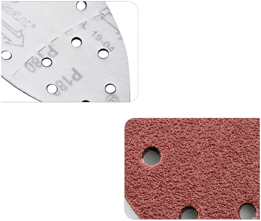 Sandpaper Aluminum Oxide Hook Loop Sanding Discs 6inch 15 / 17 Holes