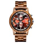 Male Elegant Walnut Wooden Quartz Watch High Quality Sporty Type 1010-3