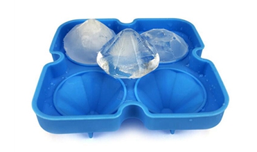 Diamond large wholesale non plastic custom bpa free personalized silicone ice cube tray mold ice cube container with lid