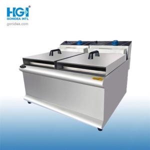Quality Two Basket Electric Deep Fryer Commercial Stainless Steel 220V 2800W 4500W wholesale