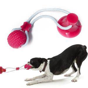 Quality Pet Dog Self Play Tug Pull Force Vent Durable Strong Teeth Cleaning Suction Cup TPR wholesale