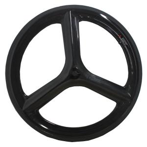 Quality New 700c 3k/matt tri-spokes carbon clincher wheel with 66mm for road bicylce &amp;track bike wholesale