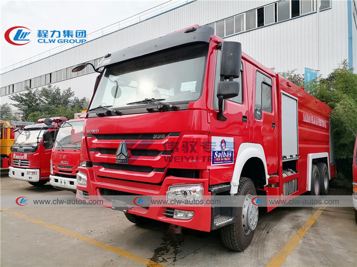 Howo 6 Wheel 290HP Firefighter Truck With 5T Knuckle Crane