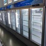 Luxury golden beverage cabinet Wine cabinet display cabinet refrigerated fresh