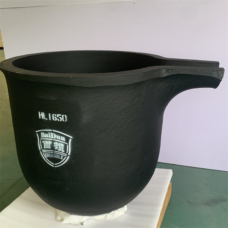 Thermal Shock Resistance Crucible With Pouring Nozzle Metal Melting Silicon Carbide Graphite Chemical Inertness
