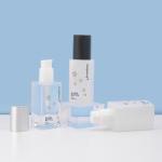 Foundation Packaging Glass Cream Bottle with Pump Square Shape 1.056oz