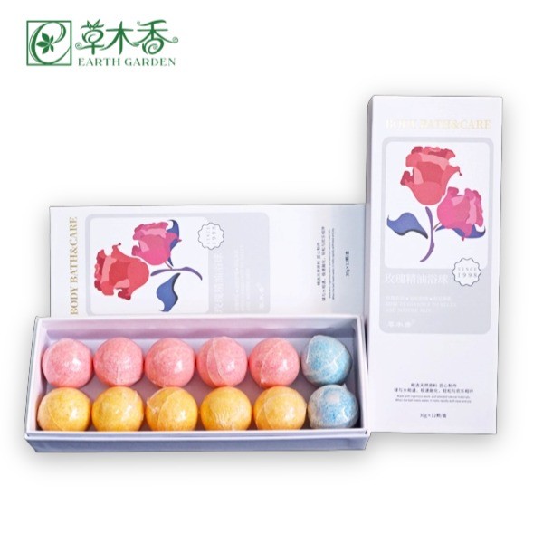 Rose Scented Colorful Bath Bomb Ultra Nourishing And Serenity Moisturize The Skin