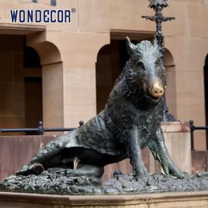 Quality Large Animal Bronze Pig Sculpture Outdoor With Letter Design wholesale